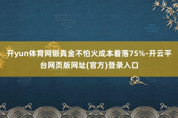 开yun体育网锻真金不怕火成本着落75%-开云平台网页版网址(官方)登录入口